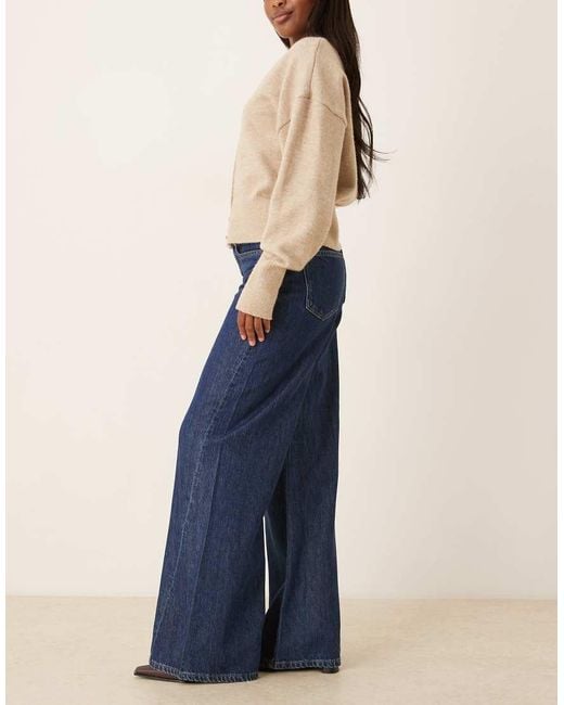 Gina Tricot Blue Wide Leg Flare Palazzo Jeans