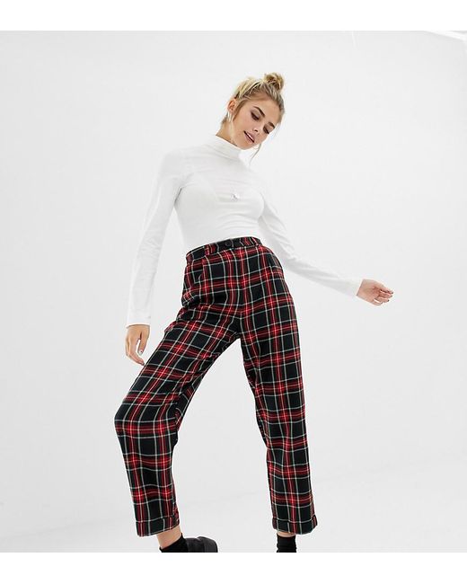 Collusion Denim Tartan Check Trousers 
