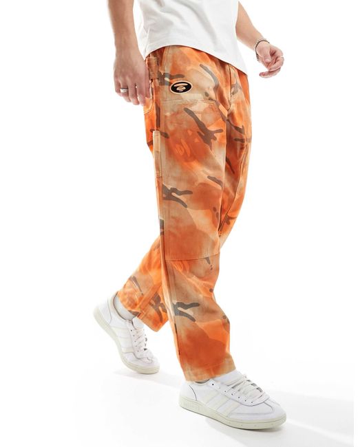 Aape By A Bathing Ape White Aape By A Bathing Ape Loose Fit Camo Jeans for men