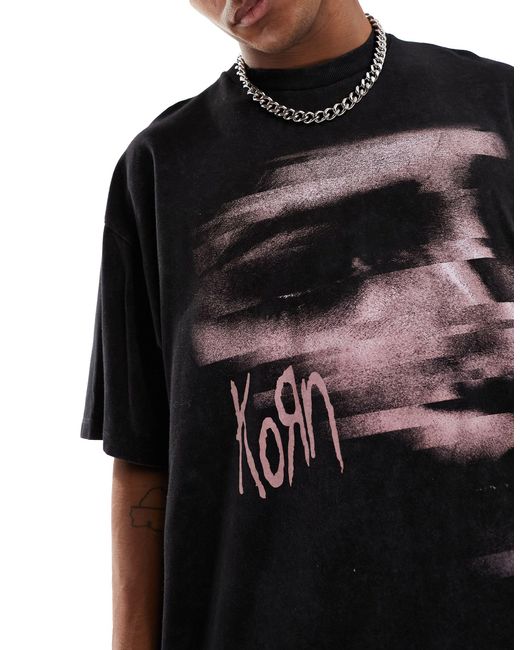 Collusion Black License Korn Oversized T-shirt T-shirt