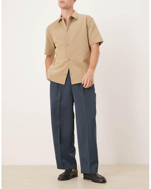 Pantaloni Eleganti A Palloncino Scuro Con Pieghe Sul Davanti di ASOS in Blue da Uomo