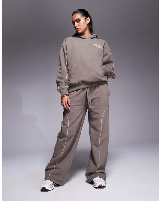 Good For Nothing Gray Contrast Stitch Relaxed Jogger