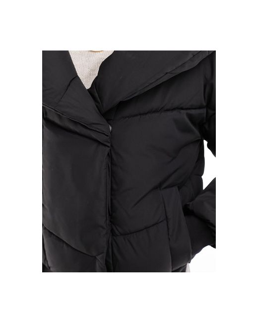 Noisy May Black Padded Jacket With Oversized Hood