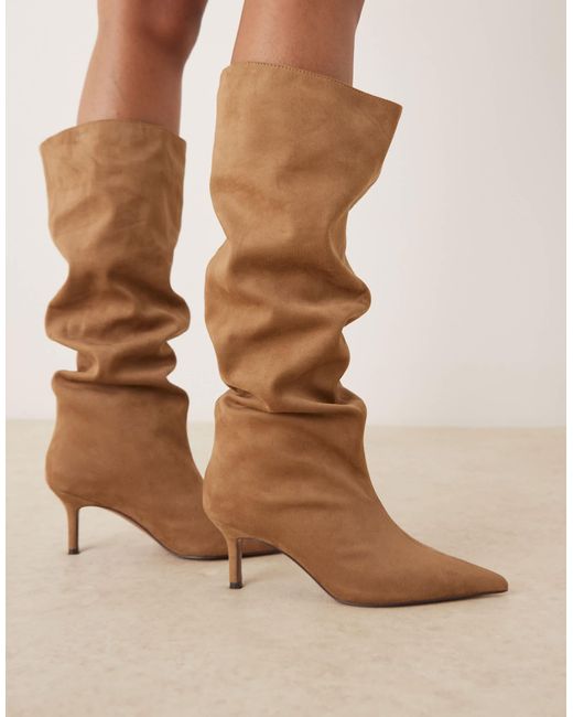 ASOS Black Cydney Slouch Pull On Knee Boots