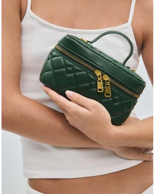 Stradivarius Green Quilted Crossbody Bag