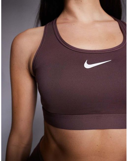 Nike Purple Swoosh Medium Support Sports Bra
