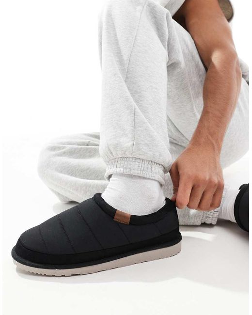 Jack & Jones White Padded Nylon Slippers for men