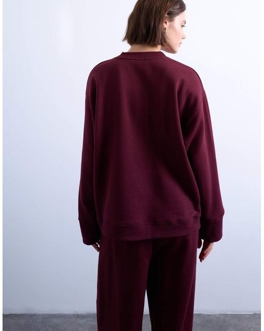 TOPSHOP Purple Clean Oversized Deep Cuff Sweat