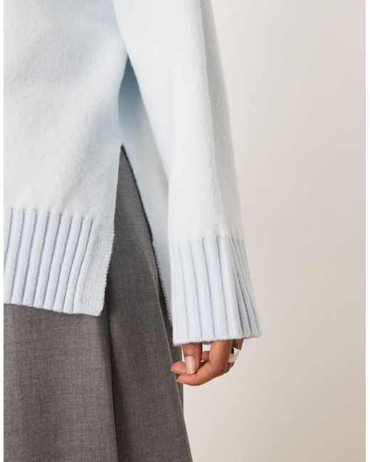Mango White High Neck Jumper