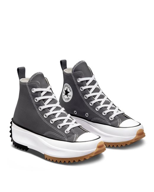 Converse Rubber Run Star Hike Hi Sneakers in Gray | Lyst