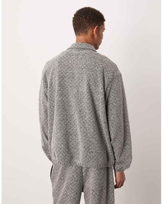 ASOS Gray Relaxed Drop Shoulder Quarter-zip Sweatshirt for men