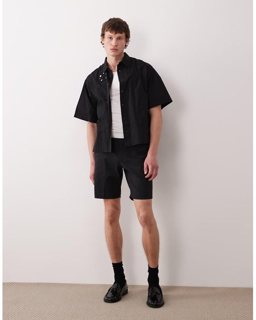 ASOS Blue Tailored Cotton Rich Slim Chino Shorts for men