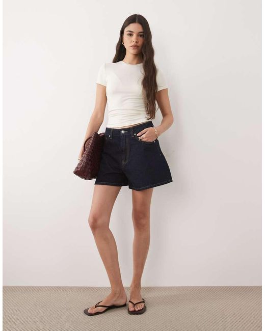 Miss Selfridge White Sculpted Short Sleeve Tee
