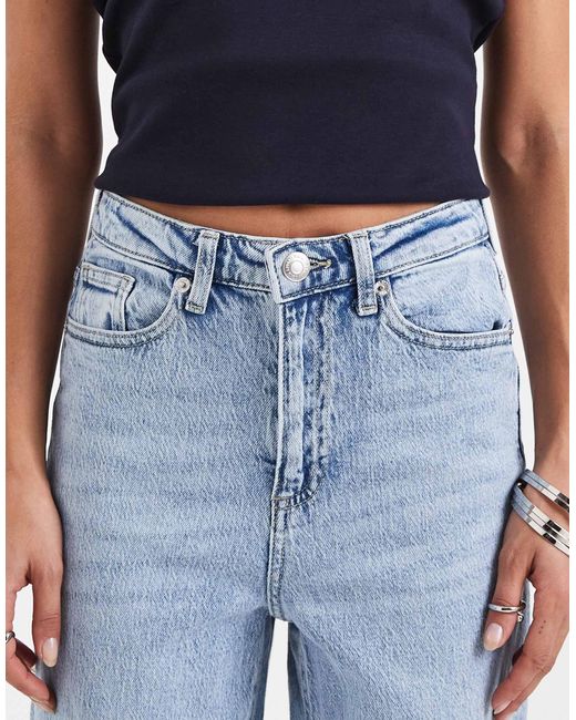 Jean large à taille haute - clair délavé Vero Moda en coloris Blue