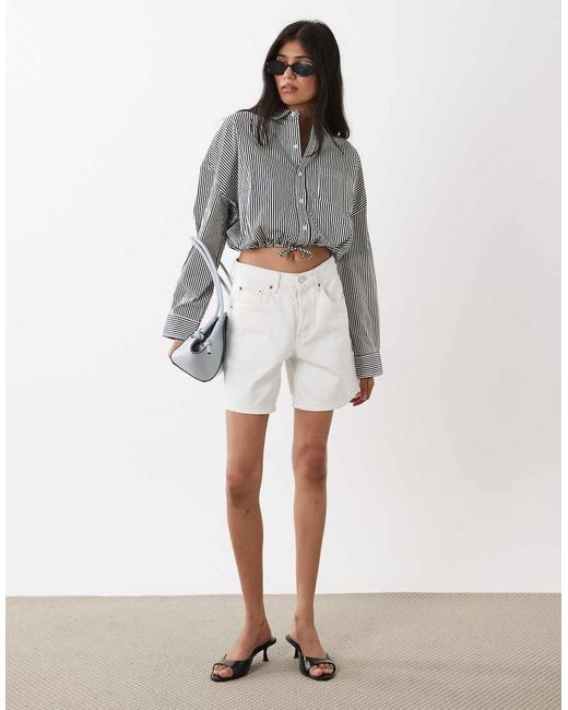 WeWoreWhat Gray Bubble Button Up Poplin Shirt
