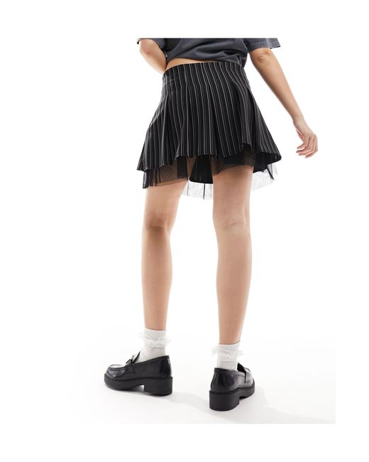 Reclaimed (vintage) Black Mini Skirt With Ruffle And Bows