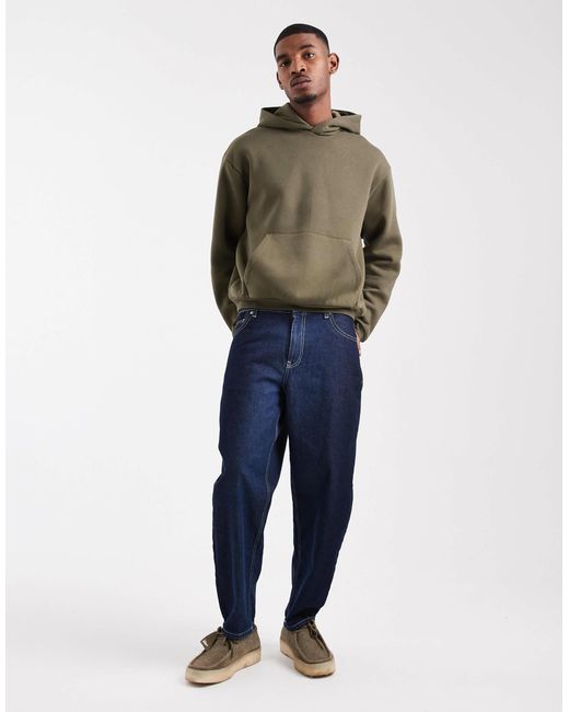 ASOS – kastiger basic-kapuzenpullover in Green für Herren