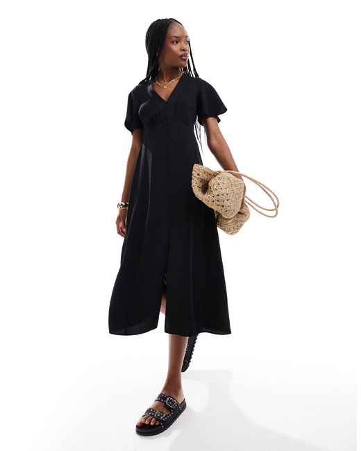 New Look Black – durchgeknöpftes kleid