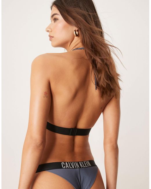 Calvin Klein Blue Intense Power Triangle Bikini Top