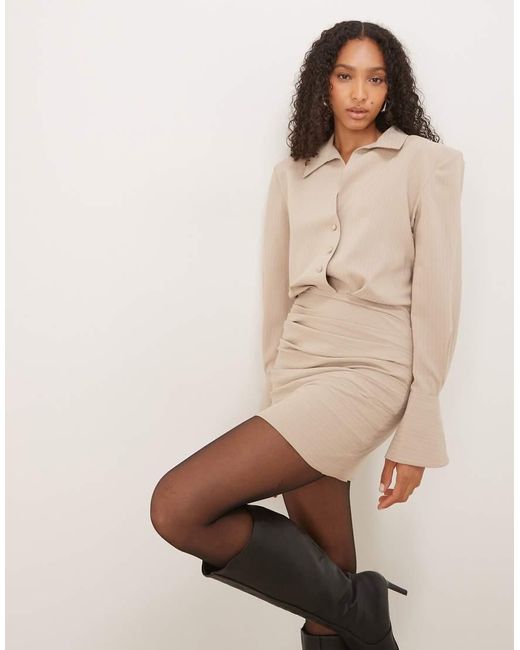 ASOS Mini Overhemdjurk Met Overslag in het Natural