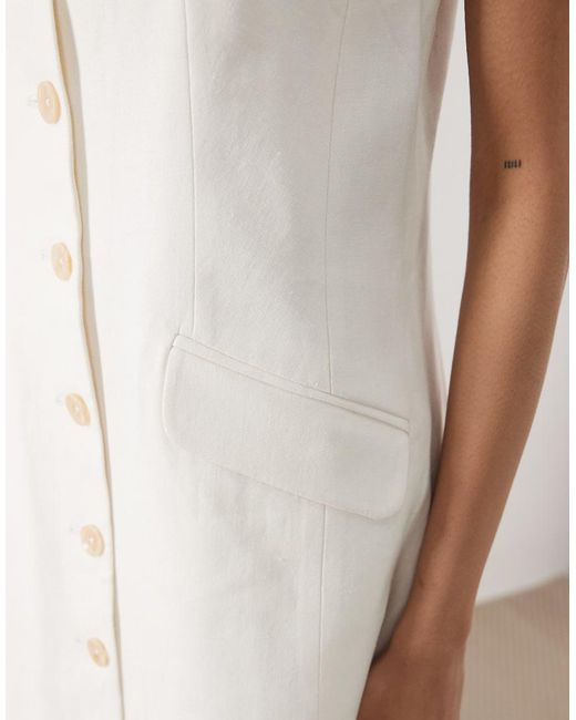River Island White Strappy Button Down Mini Dress