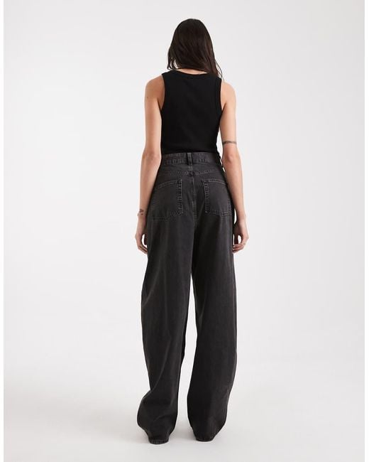 ASOS Black Asos Design Tall High Waisted Barrel Leg Jeans