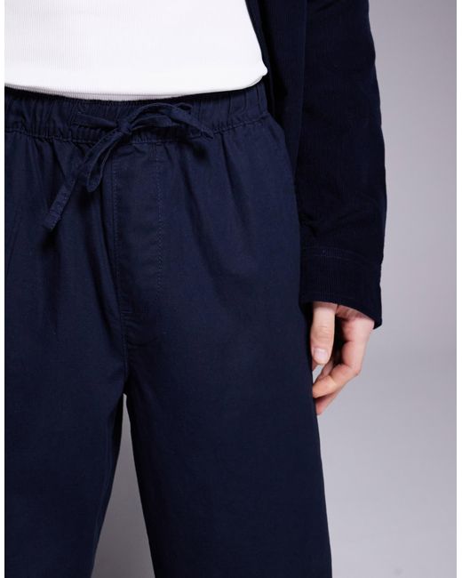 ASOS Blue baggy Linen Blend Trousers for men