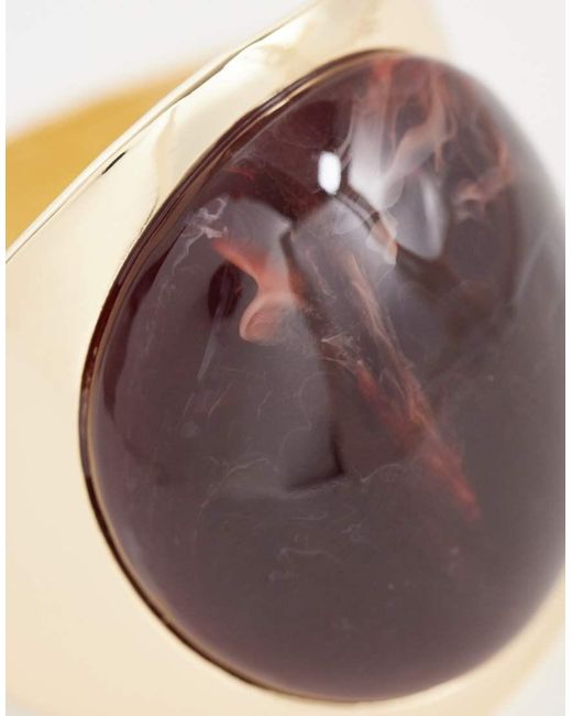 ASOS Pink Xl Cuff Bracelet With Amber Resin Setting