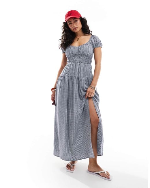 hollister smocked dress Strapless Bodice Mini ruched straps Hollister - V-Neck Strappy Mini