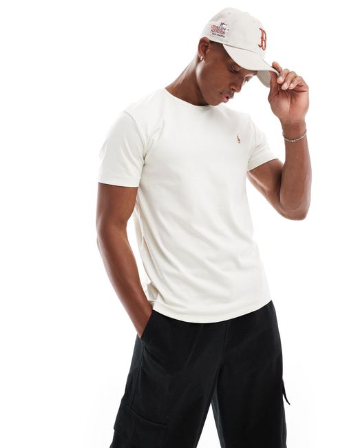 Polo Ralph Lauren – t-shirt aus pima-baumwolle mit logo in White für Herren