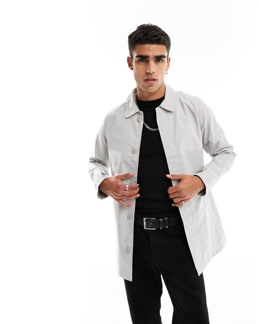 French Connection White Mac Coat for men
