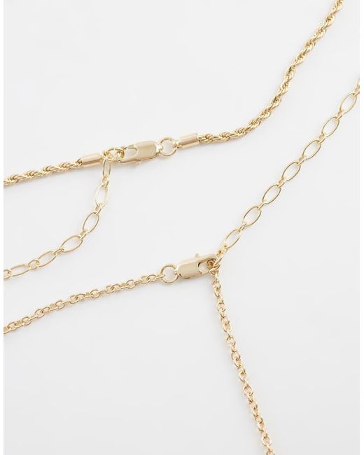 ASOS White 2 Pack Faux Pearl And Conch Shell Pendant Necklacein for men