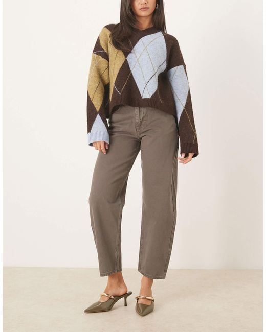 ASOS Natural Slim Barrel Leg Jean