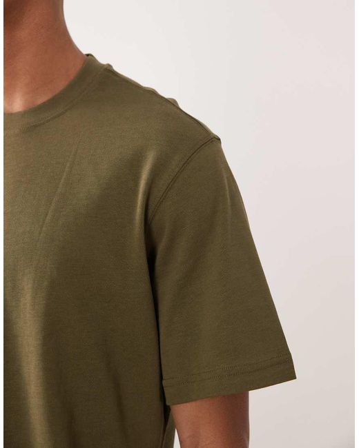 Mango Green Relaxed Fit 100% Cotton T-Shirt for men