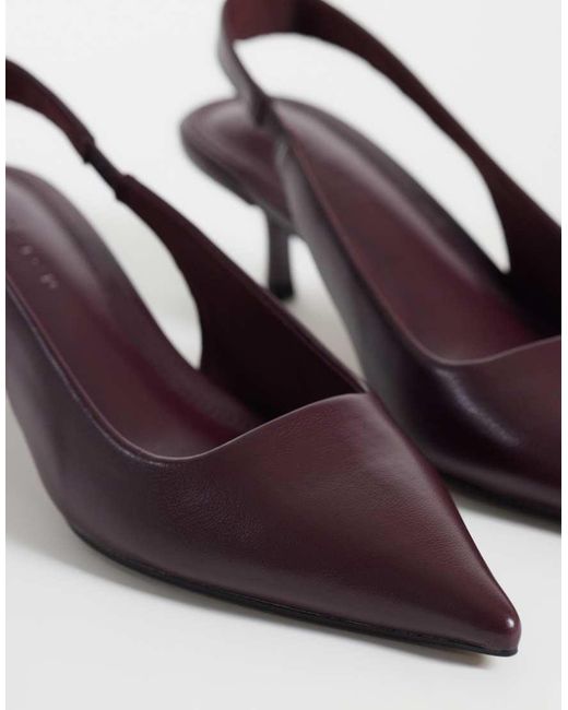ASOS Red Signature Kitten Heeled Shoes