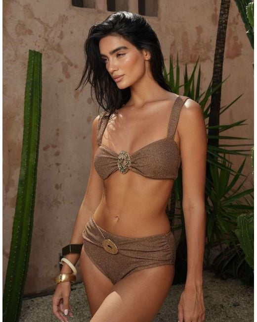 Moda Minx Brown X Zoe Servini Glitter Wrap Bikini Bottom