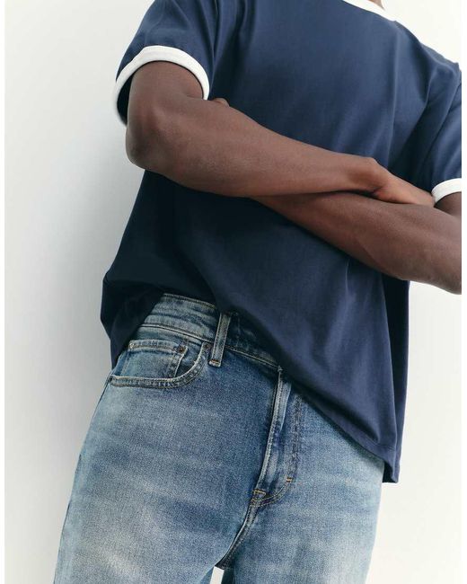 Pull&Bear Blue Slim Fit Jeans for men
