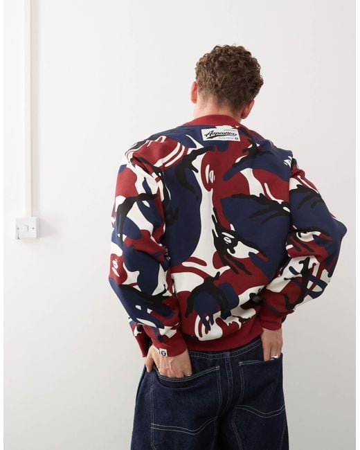 Aape By A Bathing Ape Red Aape By A Bathing Ape Universe Cardigan for men