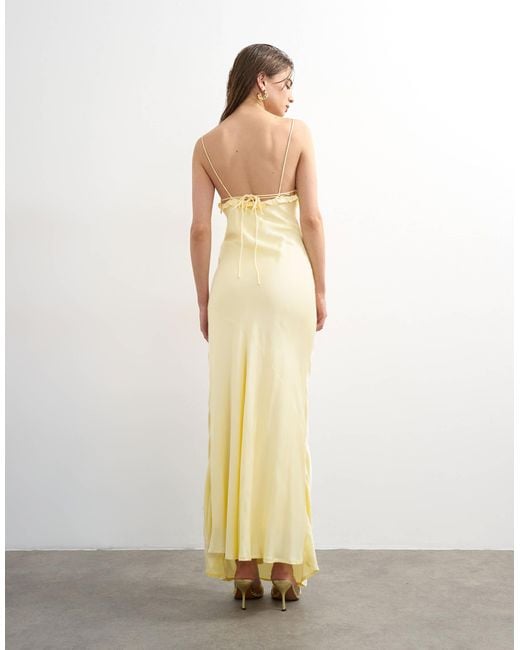 topshop gold slip dress Topshop STRIPED DIAMANTE COLD SHOULDER MAXI SLIP DRESS sz 8