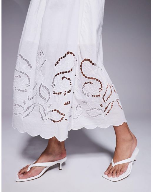 River Island Purple Broderie Maxi Skirt