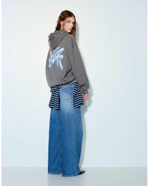 Pull&Bear Blue Stwd Bow Hoodie