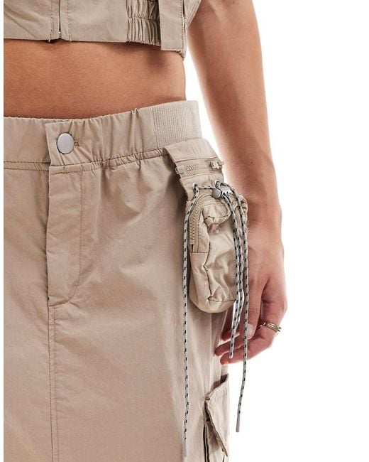 Mango Midi Utility-Rok Met Trekkoord in het Natural
