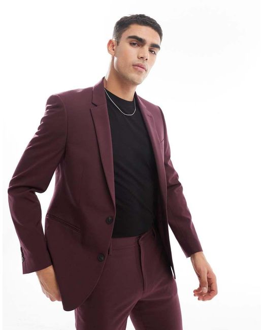 ASOS Red Skinny Suit Jacket for men