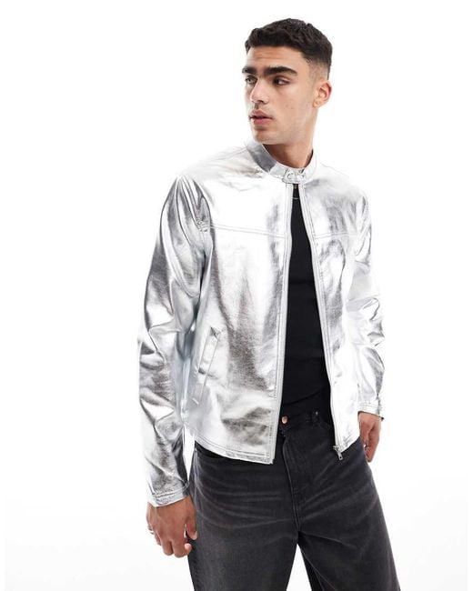 ASOS White Racer Jacket for men