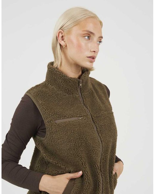 Brave Soul Natural Zip Through Fleece Gilet