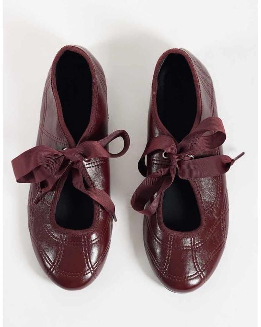 ASOS Brown Loom Lace Up Ballets