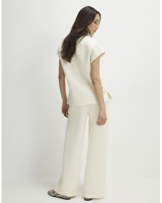 River Island Natural Premium Twill Wide Leg Joggers