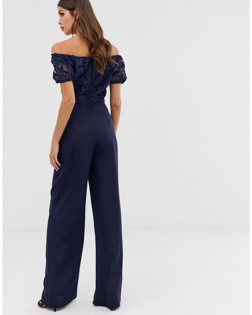little mistress navy lace jumpsuit