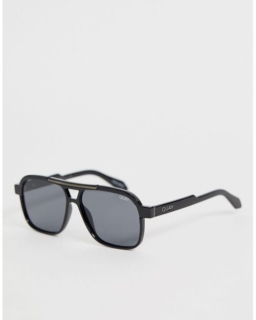 Quay Nemesis Aviator Sunglasses in Black for Men Lyst