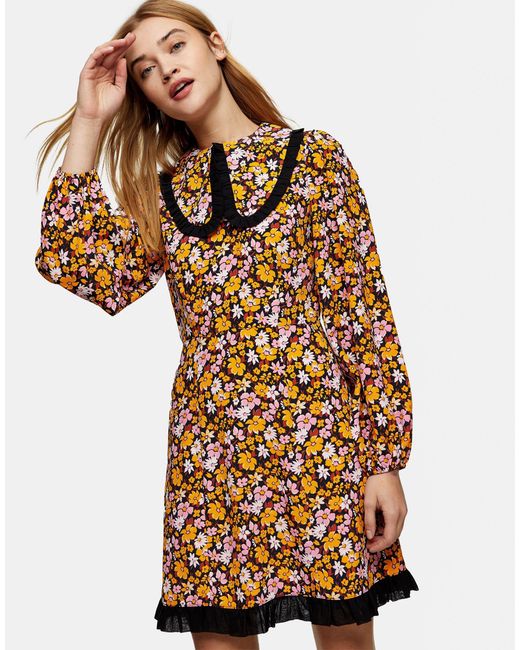 TOPSHOP Oversized Collar Mini Dress | Lyst Canada